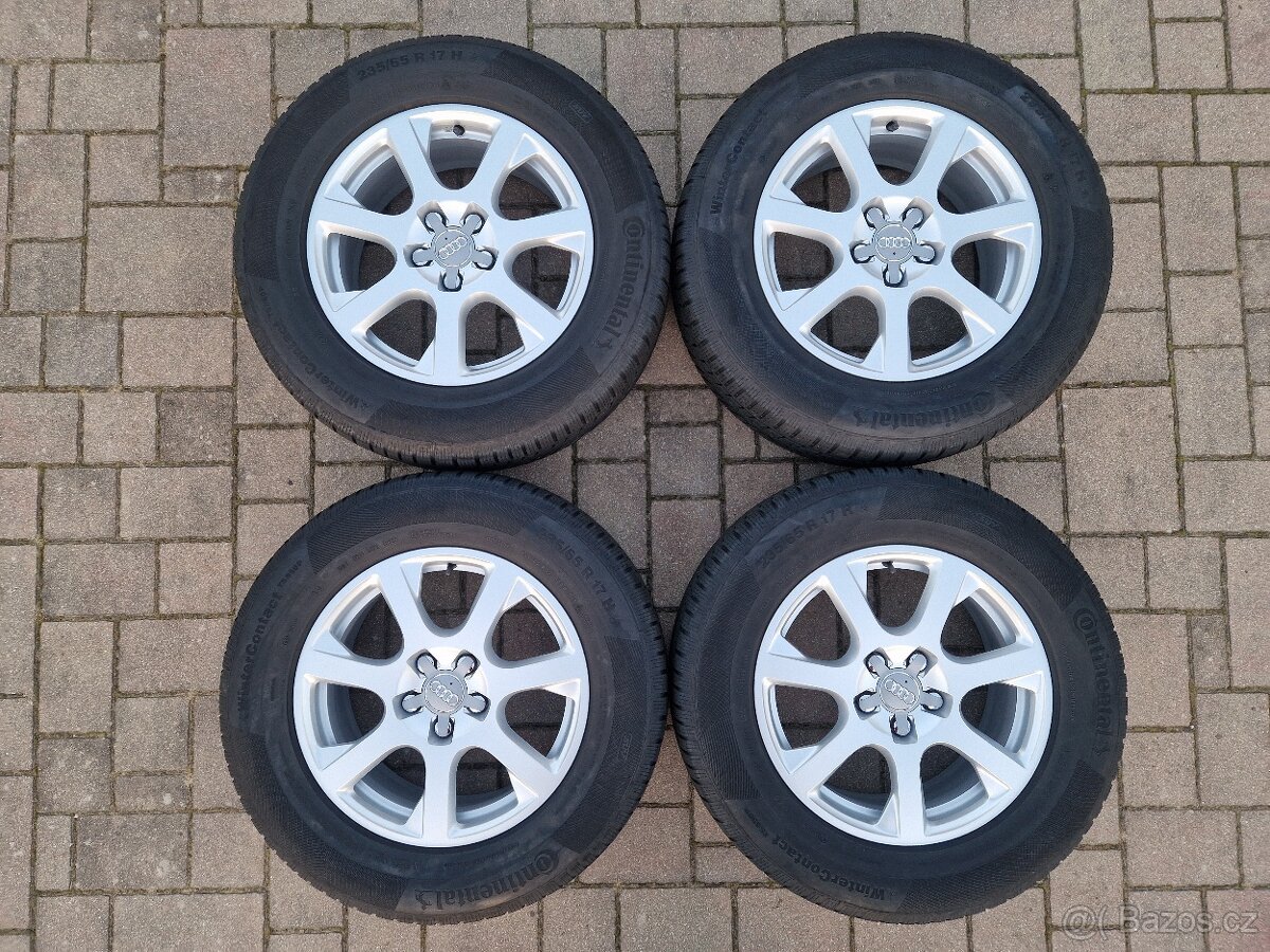 AUDI - ORIGINÁL AL.KOLA+4xZIMNÍ PNEU CONTINENTAL 235/65R17
