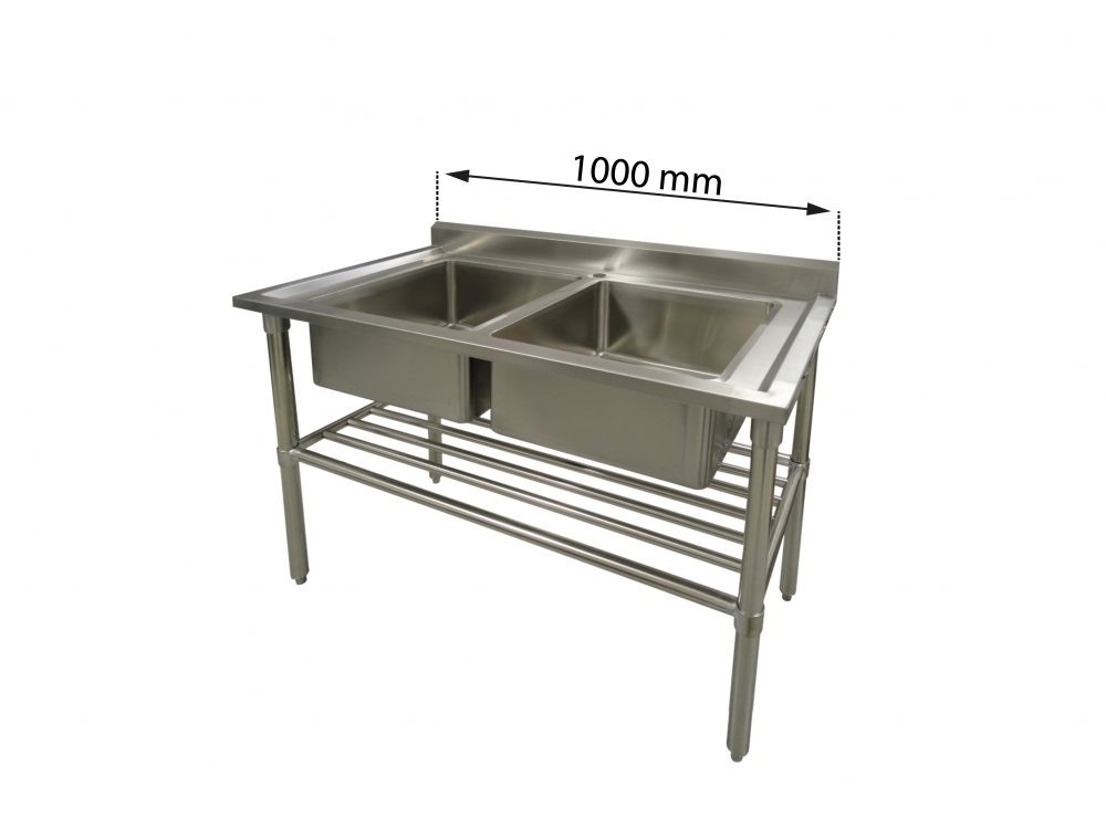 Nerezový dvojdřez 100 cm