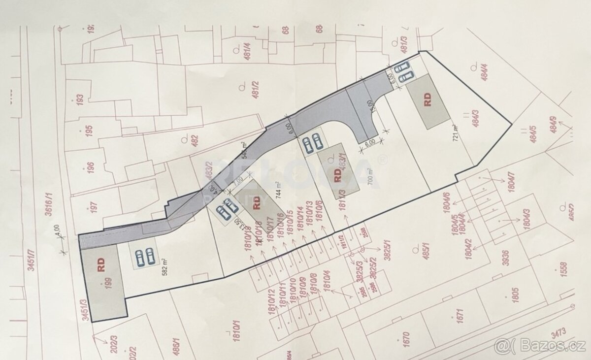 Stavební parcely 700m2, Poděbradova ul., Lysá nad Labem.