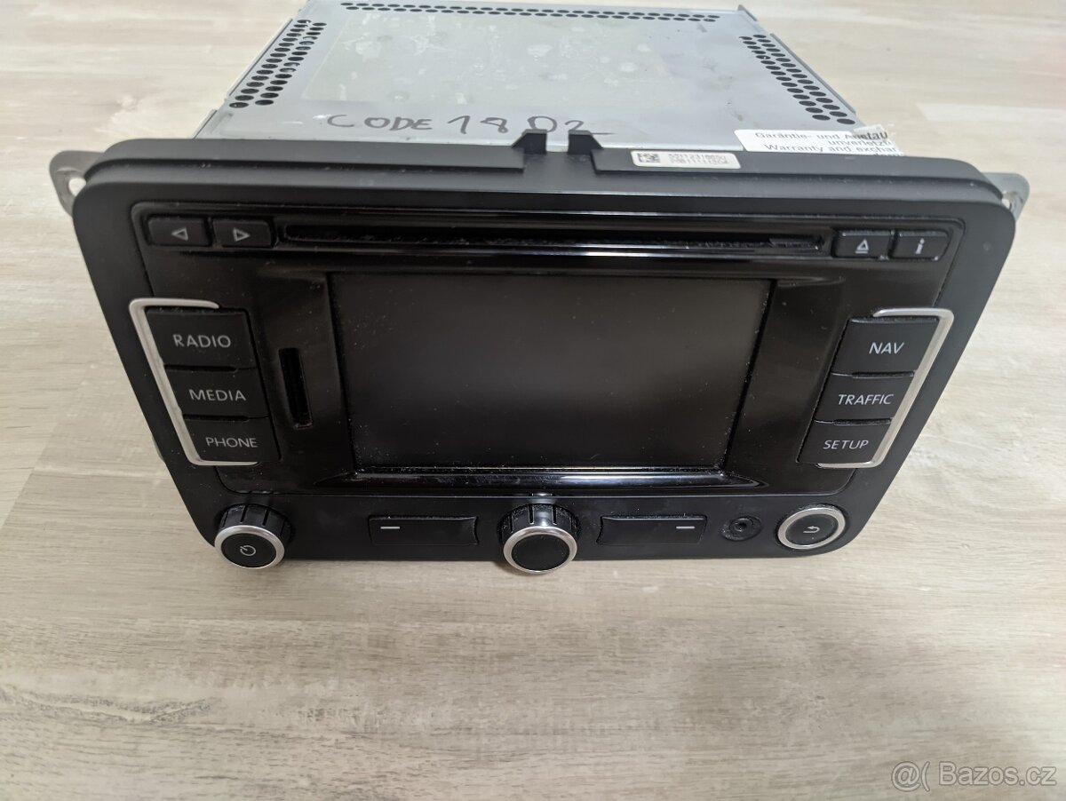RNS 315 verze s Bluetooth a DAB včetně kódu