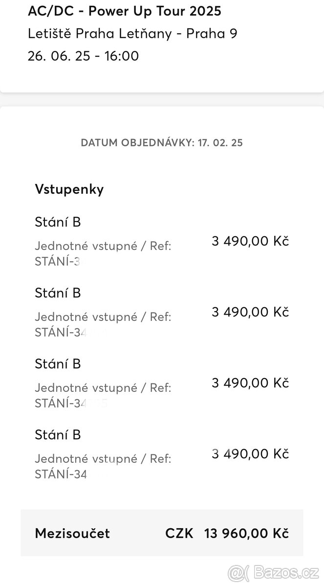 AC/DC Praha stání u pódia / SLEVA