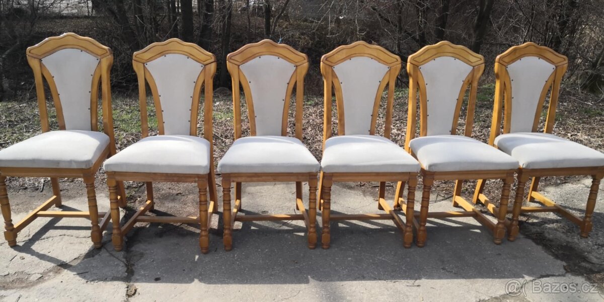 Masivní židle - 6 kusů