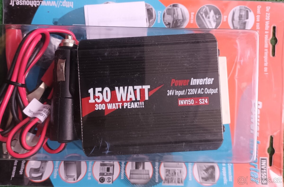 Prodám NEPOUŽITÝ měnič napětí do auta z 24V na 220V