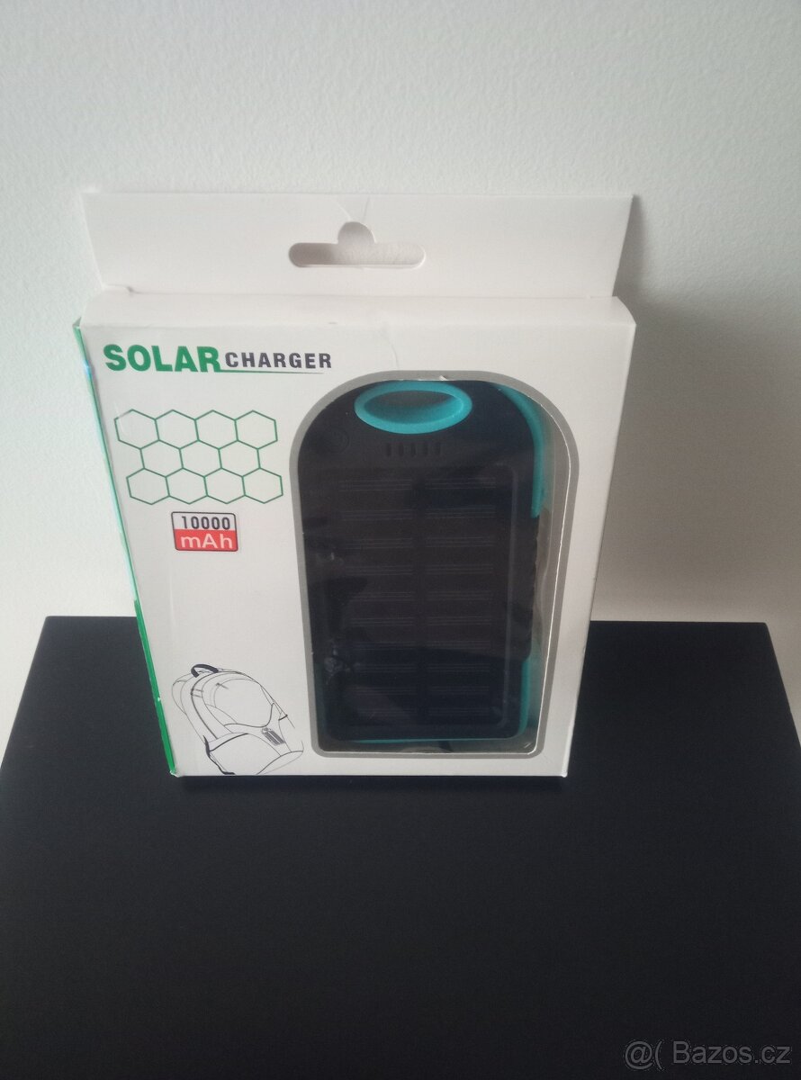 Solární powerbanka, vodotěsná solární nabíječka 10000 Mah,