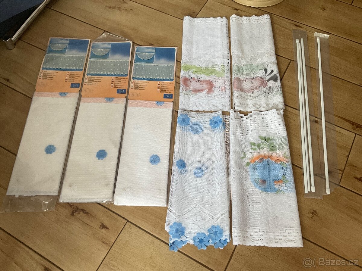 Nové- 7x malá záclonka z Lidlu- 160 x 50cm-cena za vše