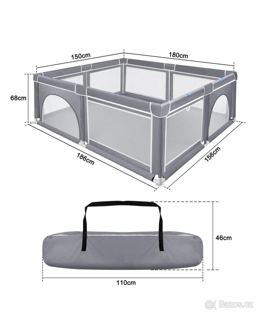 Skládací dětská ohrádka na hraní či uložení hraček