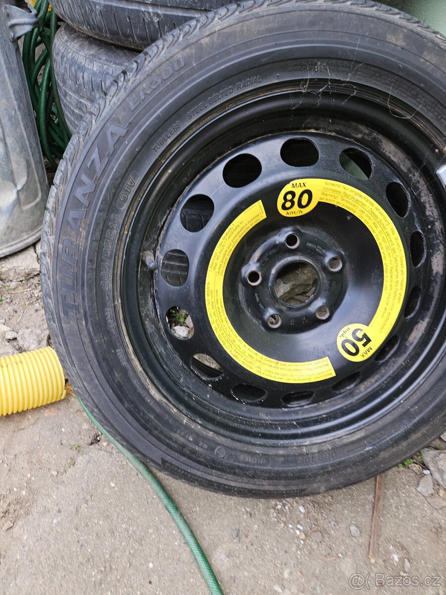 Náhradní kolo s pneu Bridgestone Turanza 205/55 R16