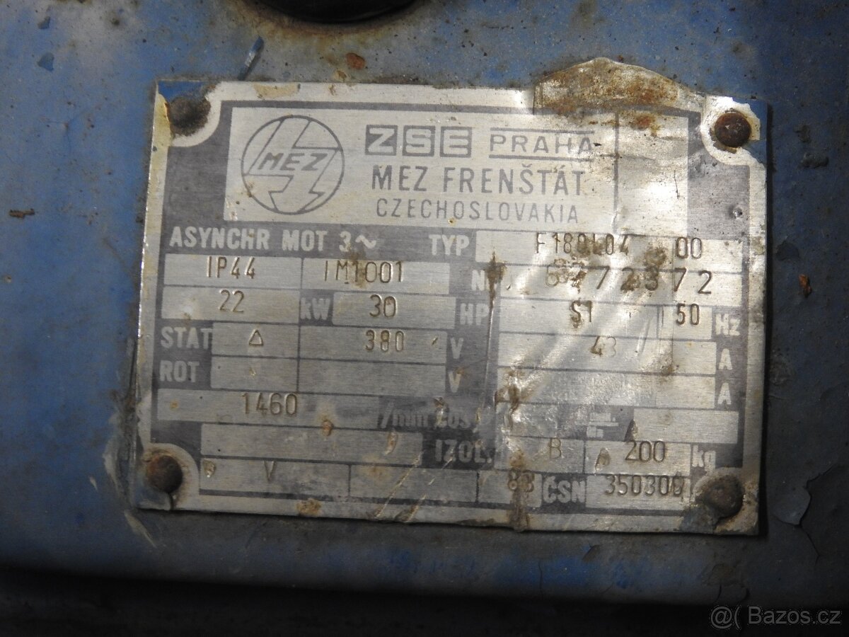 Prodám asynchronní 3f motor 30 kW 1460 ot/min