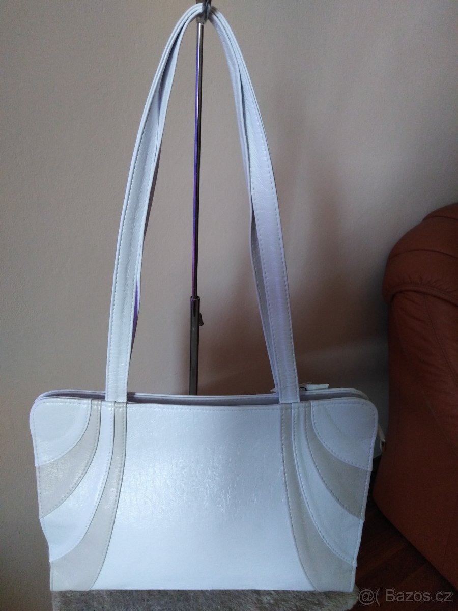 Kabelka bílo - béžová