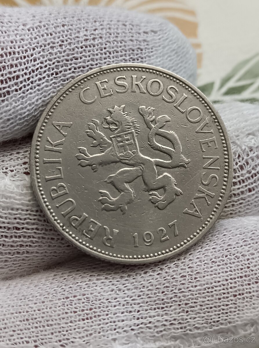 5kčs 1927 vzácný ročník mince Československa