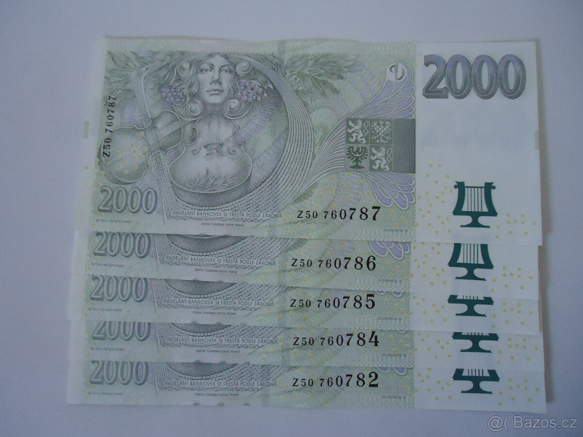 Bankovka 2000 - 5 kusů