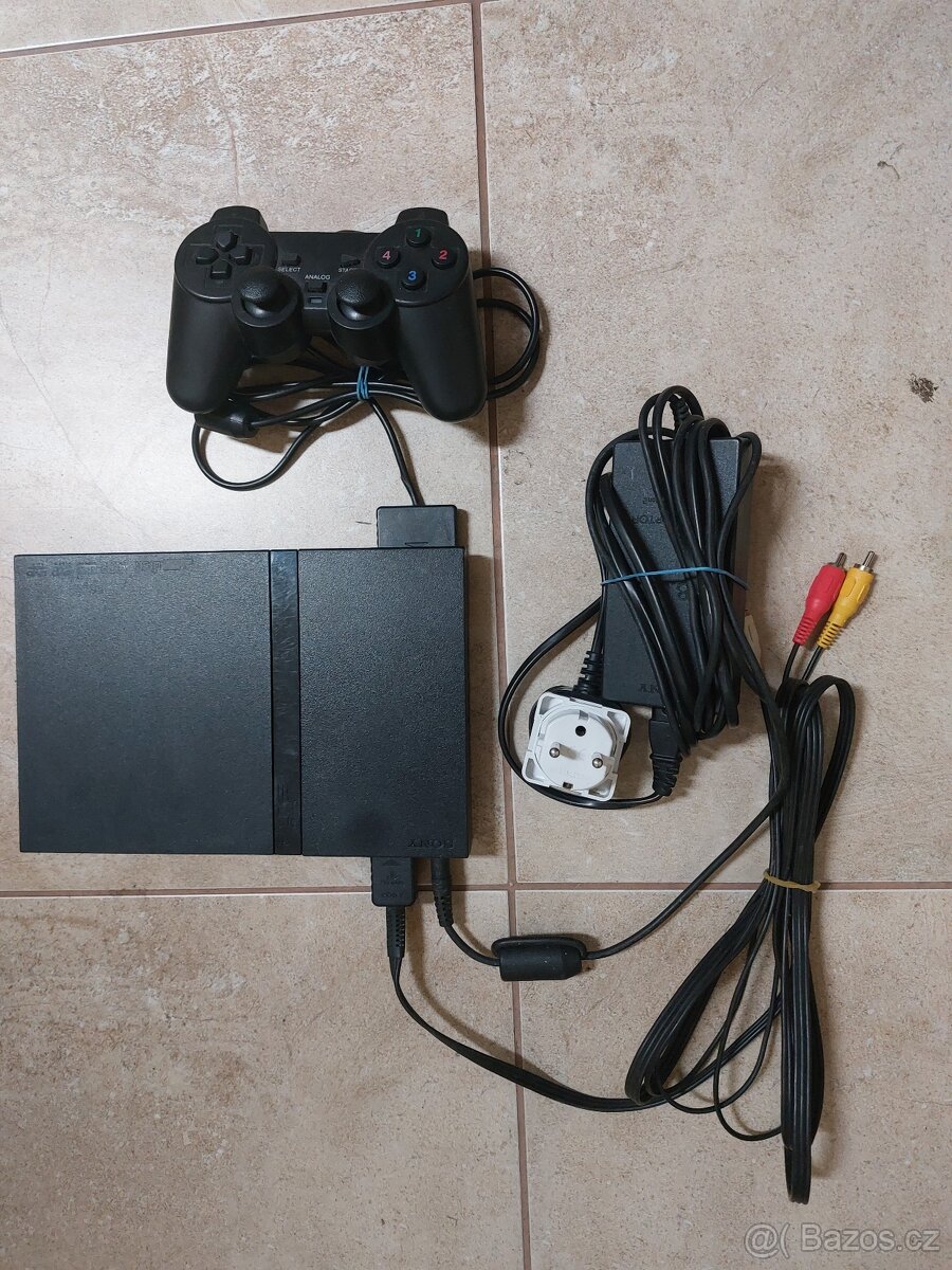Sony Playstation 2, ovladač, trafo, kabely