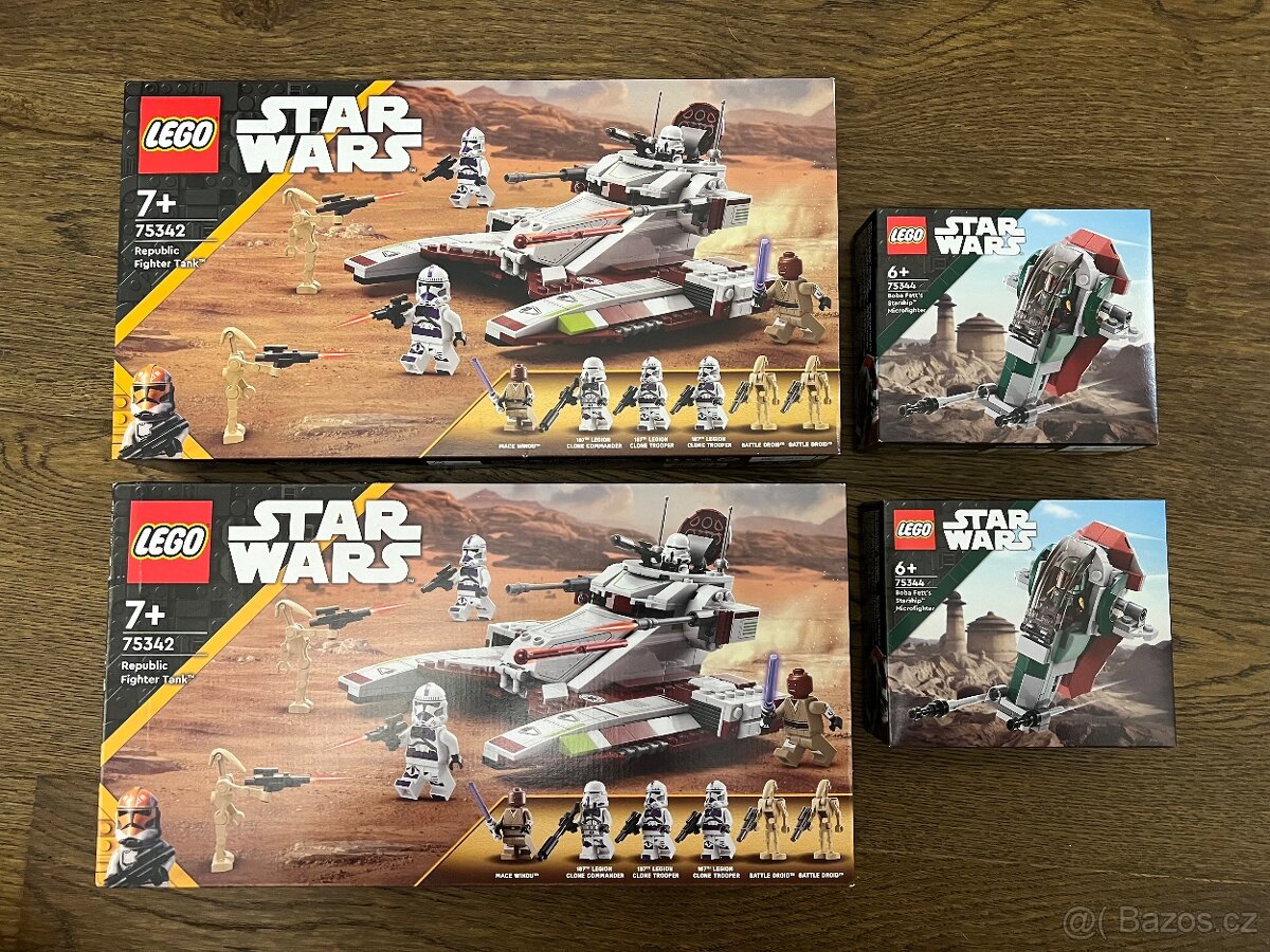 LEGO 75342 Bojový tank Republiky a LEGO 75344 Mikrostíha