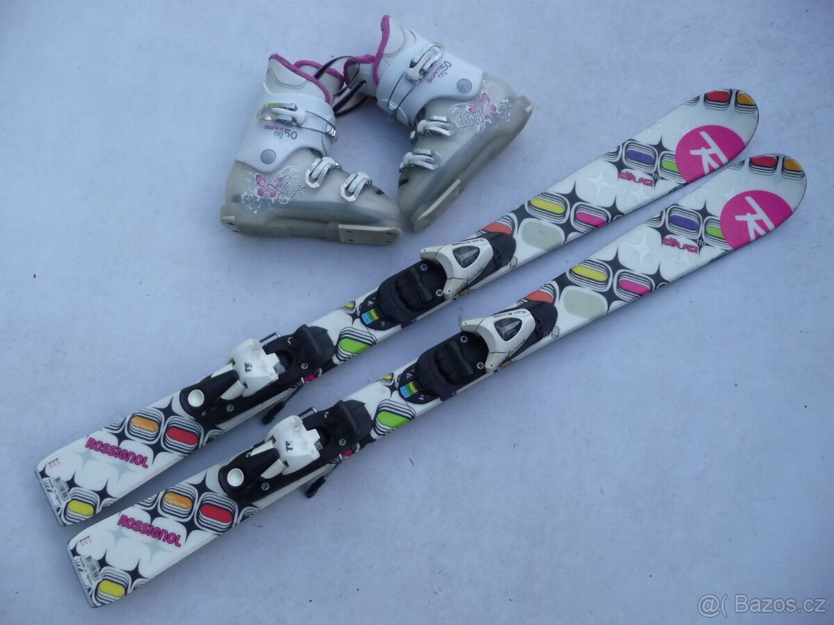 Detske lyže ROSSIGNOL - 110cm + boty LANGE 32,5 eu SET