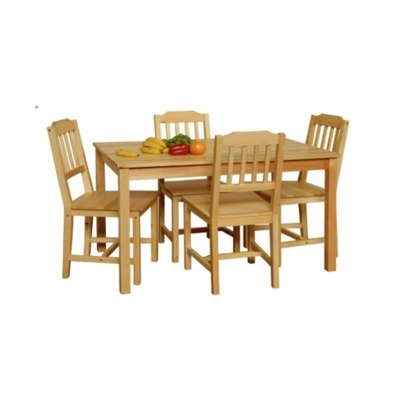 Dřevěný jídelní stul + 4 x židle 8849
