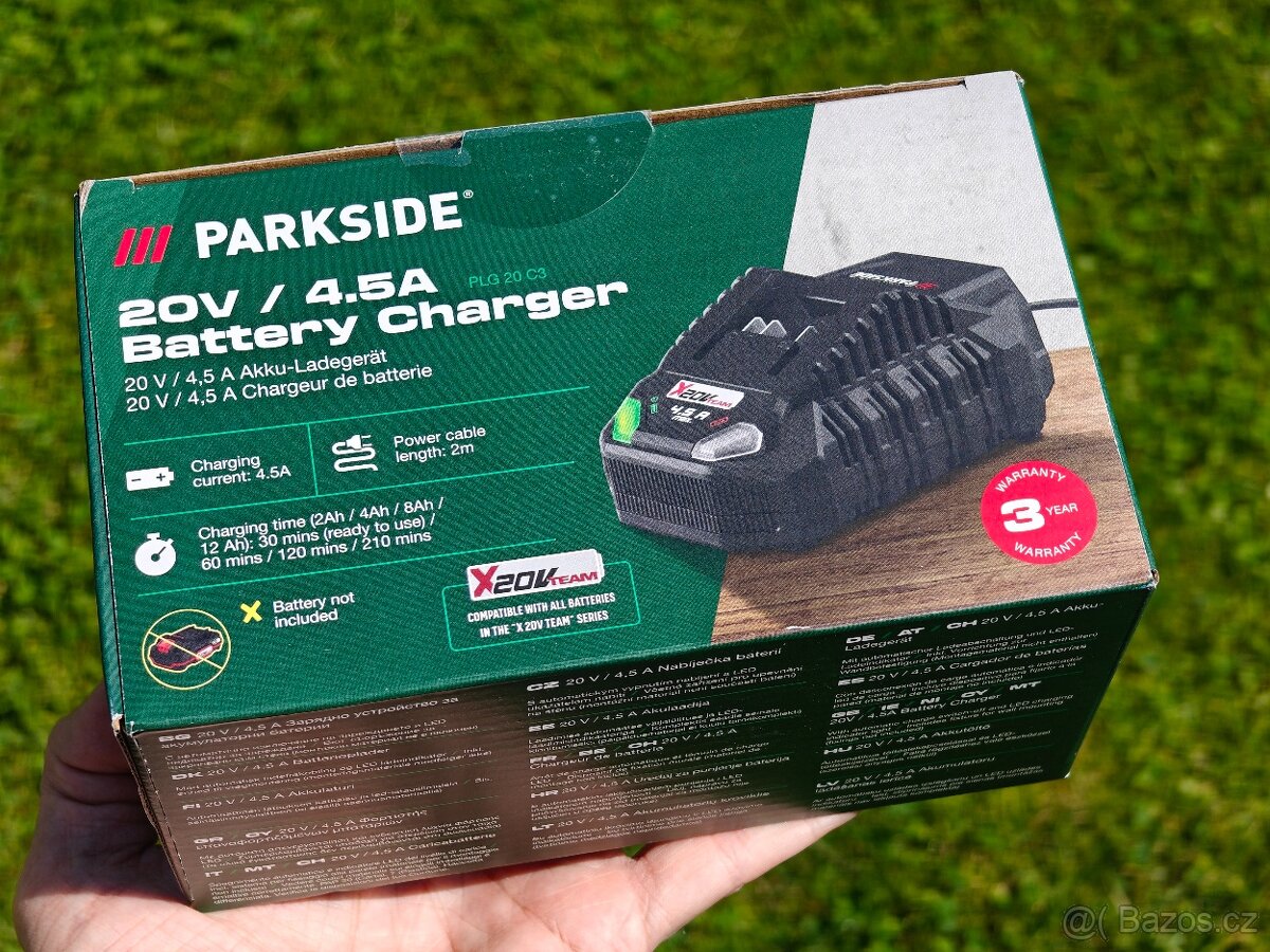 Rychlonabíječka Parkside 20V 4.5A - nová, záruka