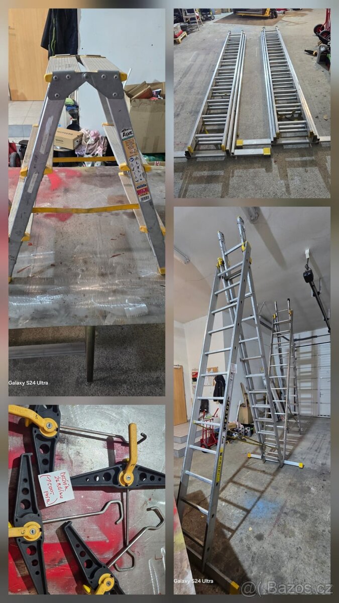 Žebříky a schůdky ALVE + držáky žebříků