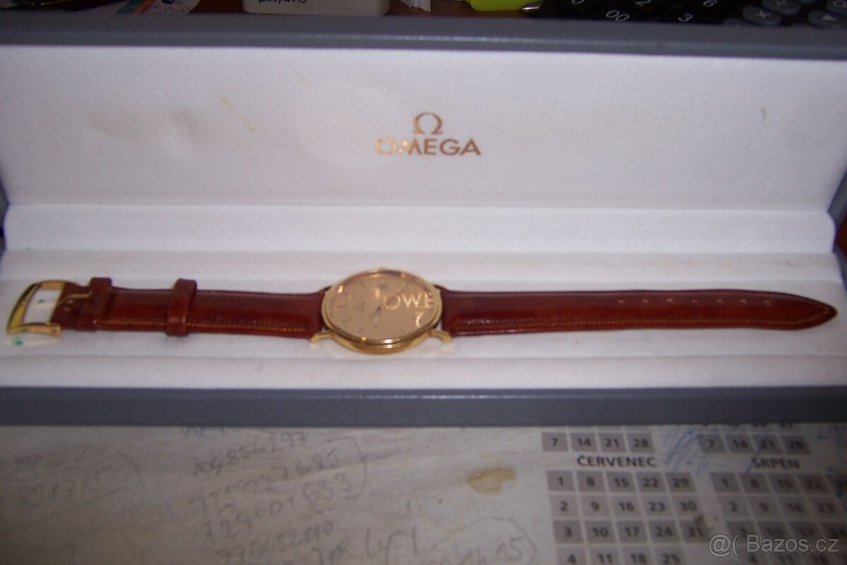 Zlaté náramkové hodinky Omega