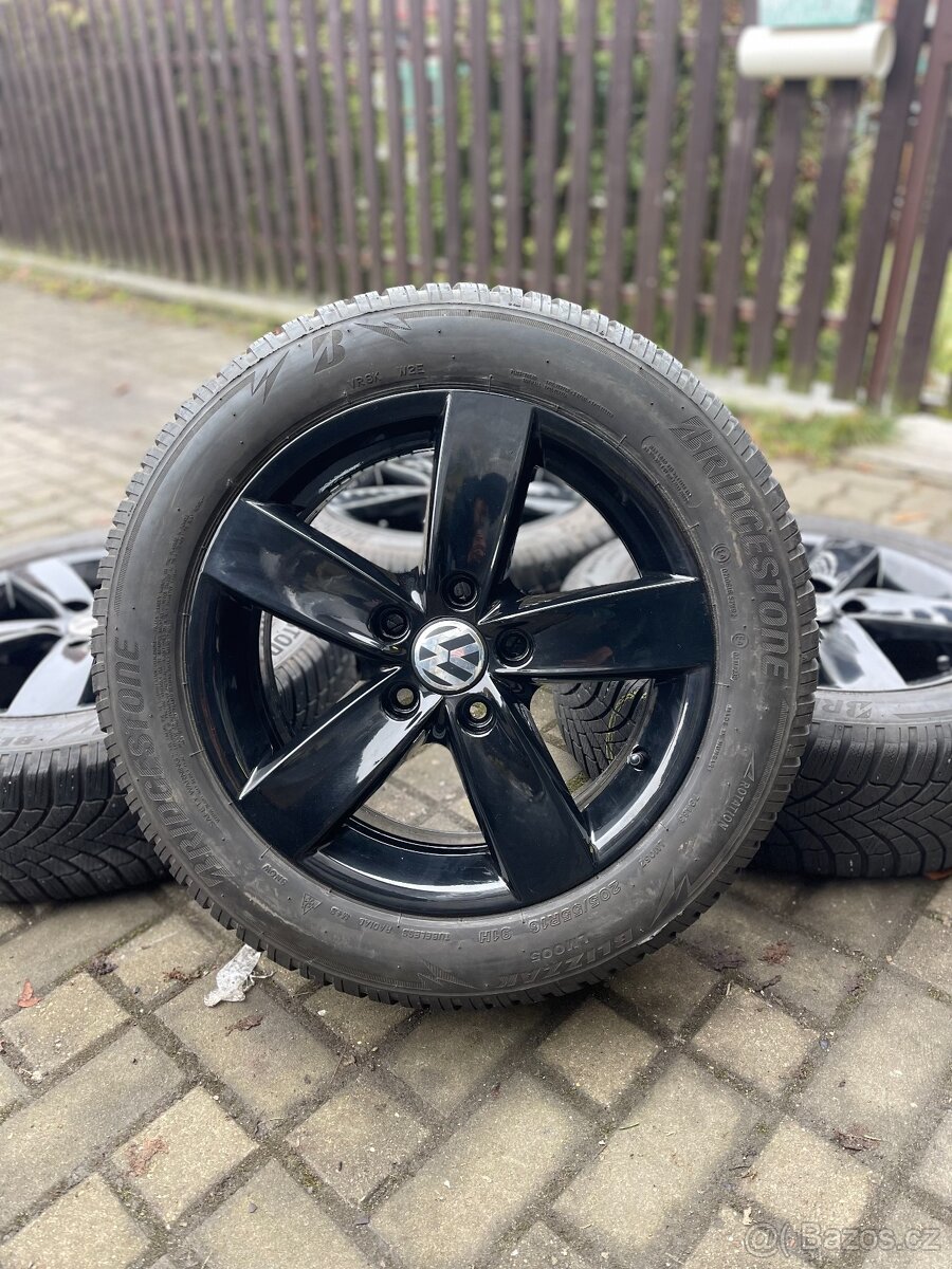 ORIGINÁL Alu Volkswagen, Škoda R16, 5x112 - TOP STAV, ZIMNÍ