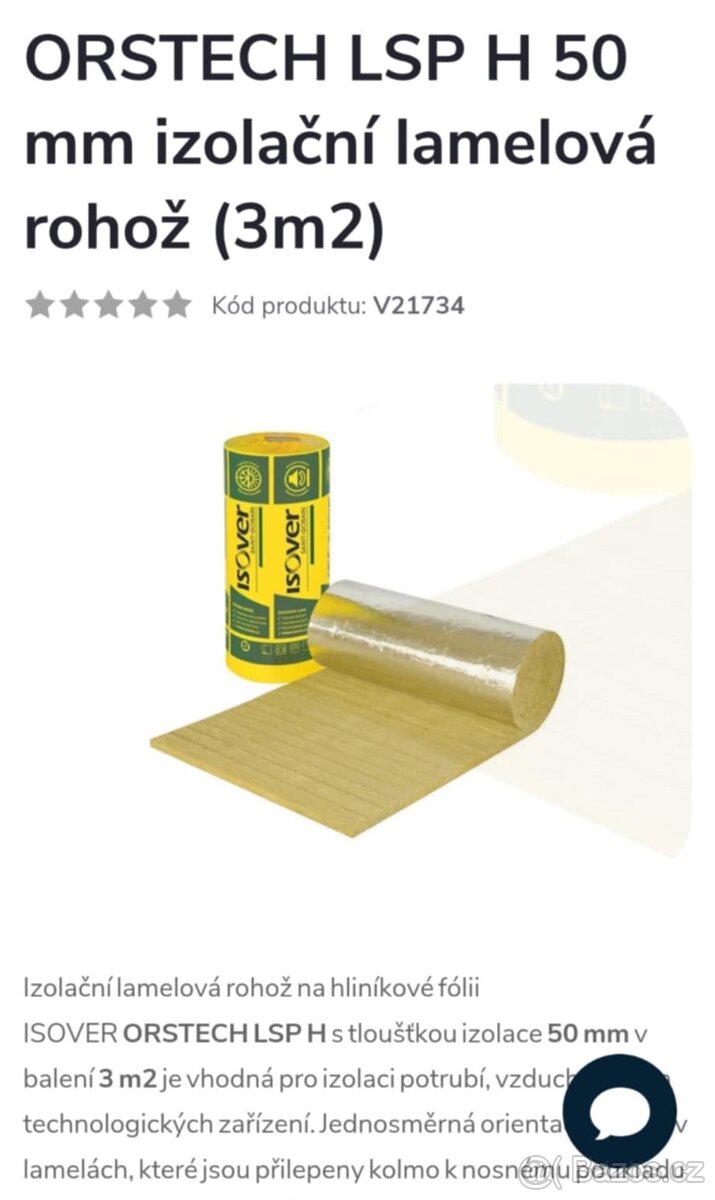 Izolační lamelová rohož na hliníkové folii