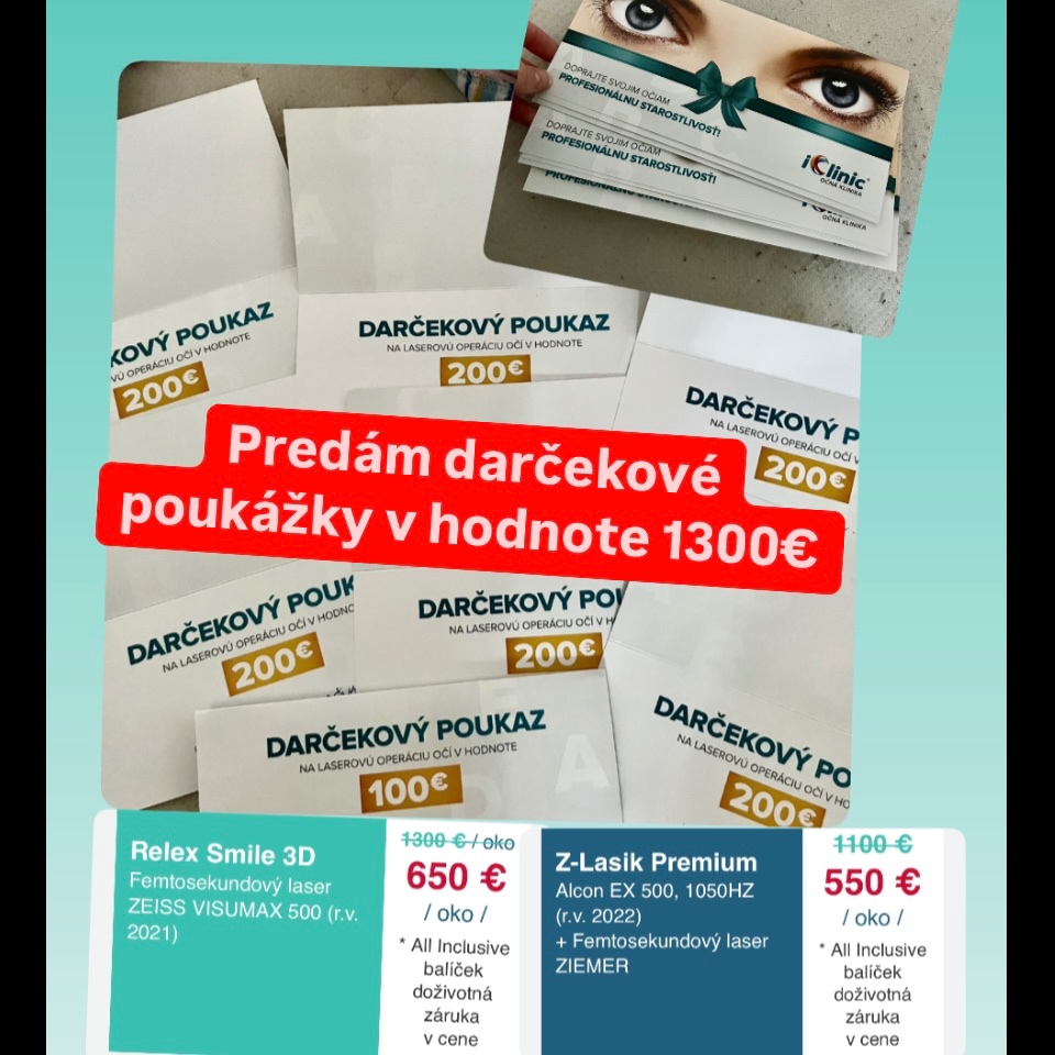 iClinic darčekové poukážky v hodnote 32582 kč