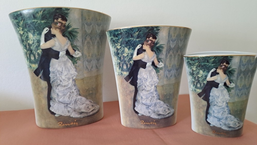 TŘI VÁZY RENOIR TANEC VE MĚSTĚ LIMITOVANÁ EDICE SBĚRATELSKÉ