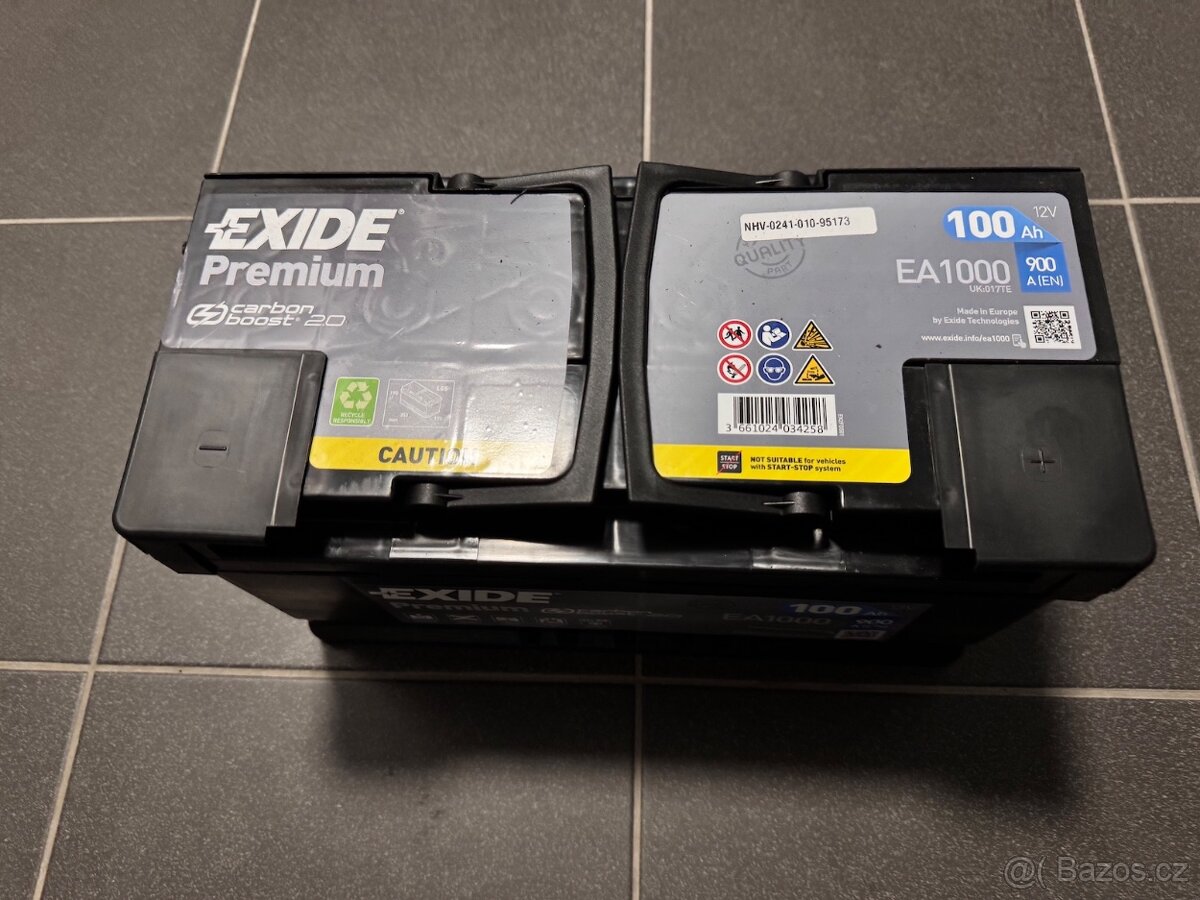 Autobaterie EXIDE Premium 100Ah, 12V, EA1000