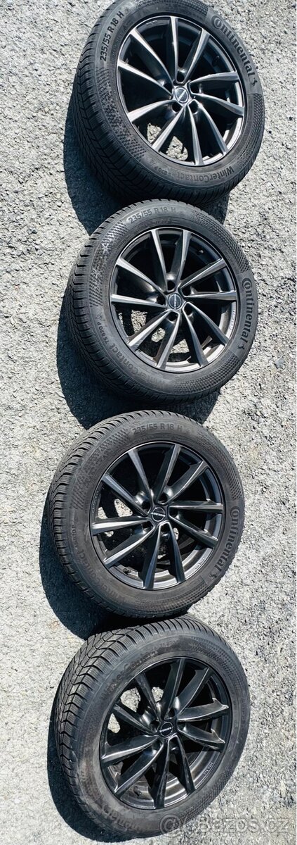 Alu kola 5x112 R18 Borbet zimní 235/55/18 Škoda Kodiaq,Toura
