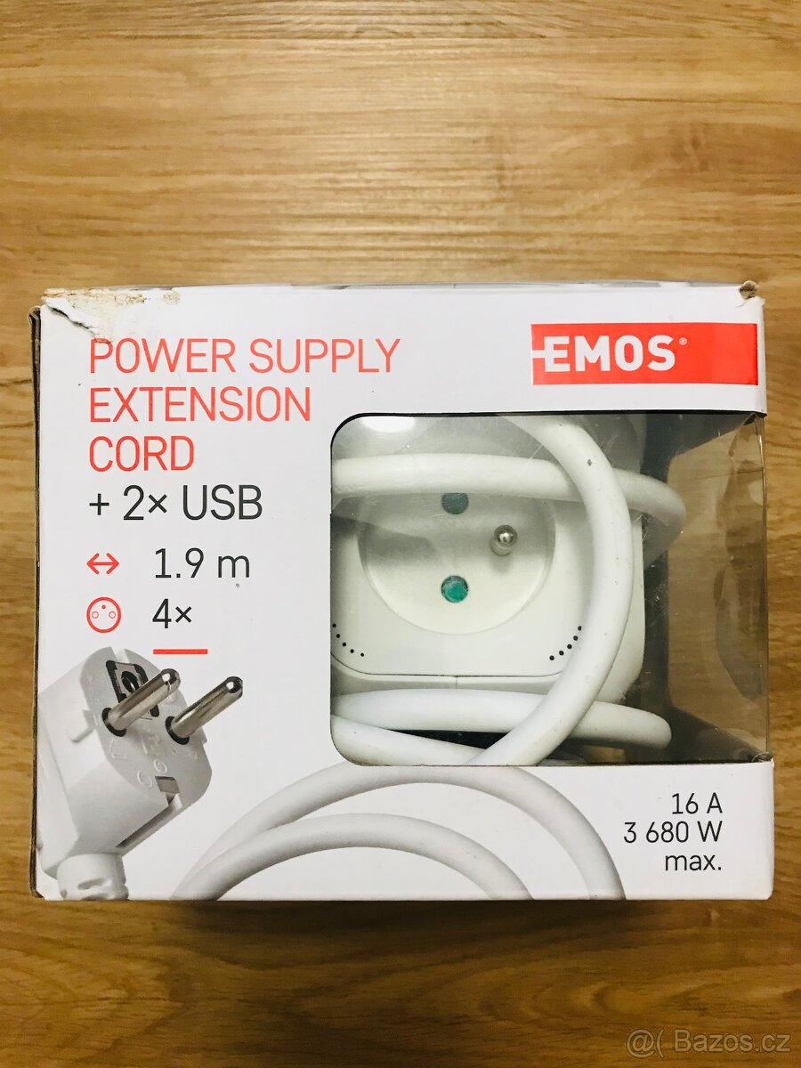 Prodlužovací kabel - kostka 1,9 m EMOS P04119U
