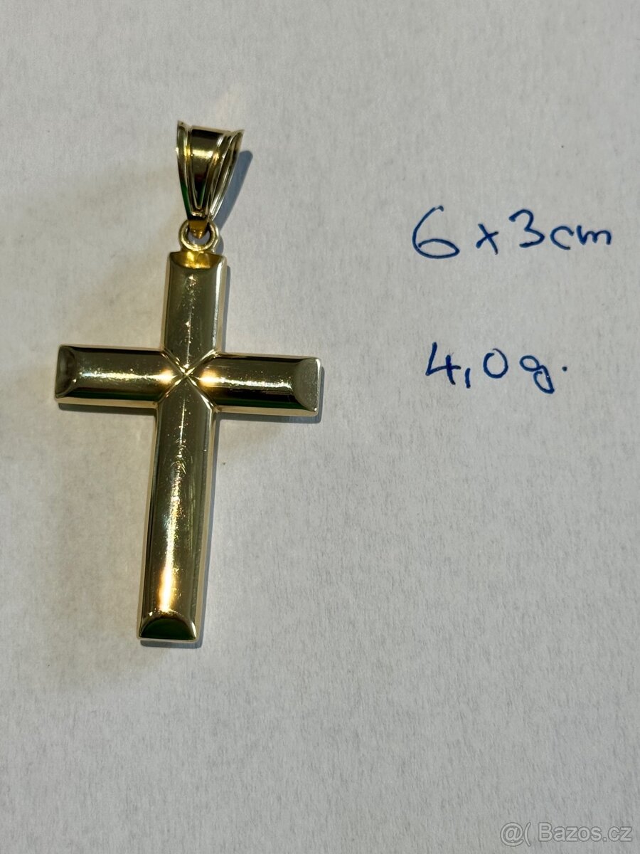 Zlatý kříž 4,0 g 6x3 cm