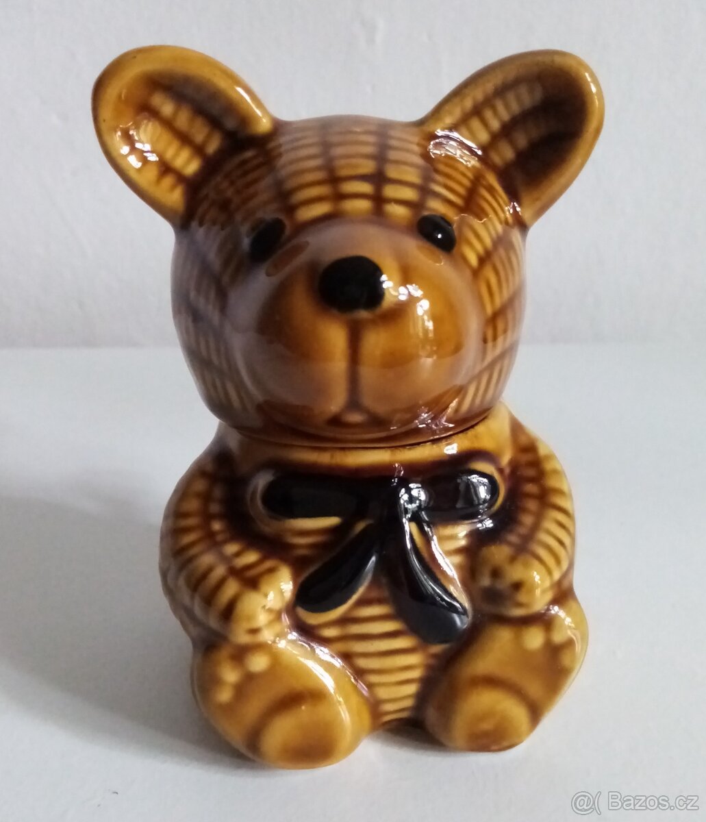 Retro keramická dóza na med, Medvídek na med