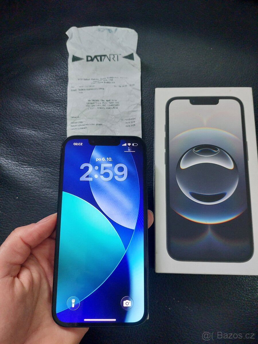 iPhone 16e, 128GB, 100 % baterie, DOKLAD, ZÁRUKA, top stav