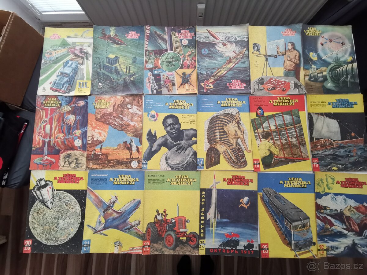 Větší Mn. Retro časopisů, věda a technika mládeží 1958-1984
