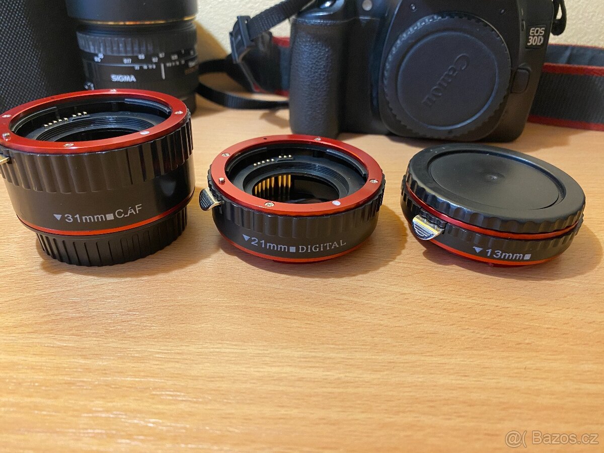 Mezikroužky 13mm/21mm/31mm pro Canon Macro Auto.