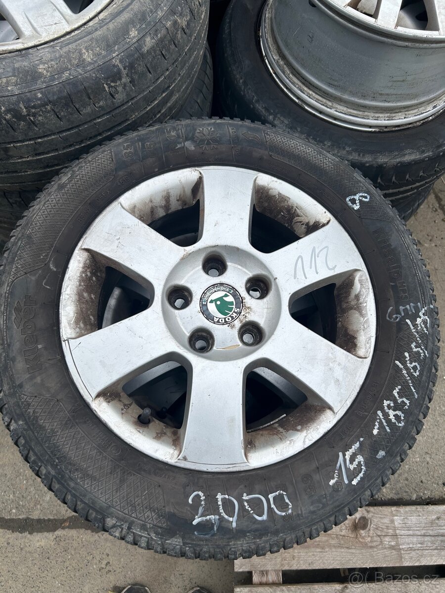 Alu kola 185-65-15 zimní gumy 6-7mm 5x112