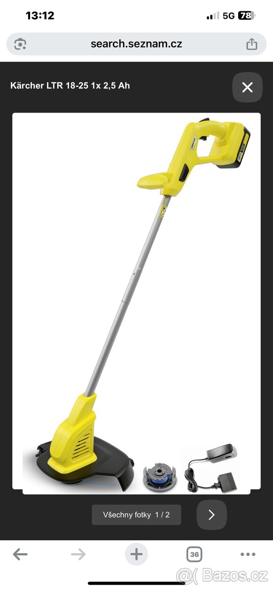 Karcher Aku sekačka na trávu +strunova sekačka 2xbaterie