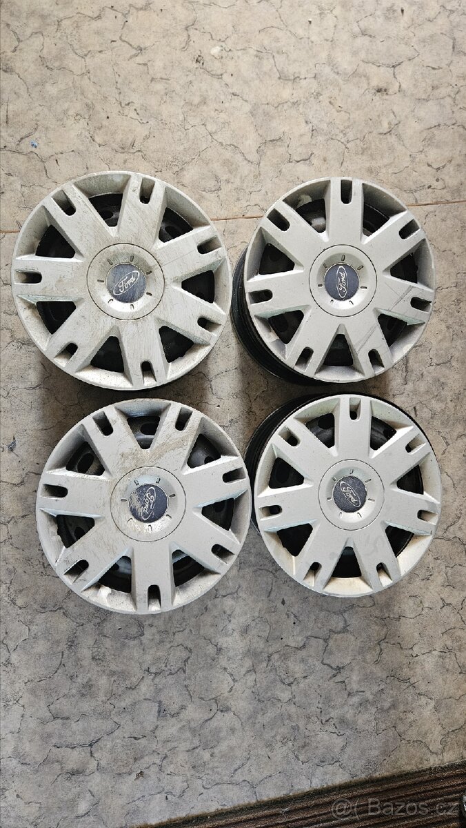 Plechové disky Ford 5x108, ET52.5 6J vč poklic