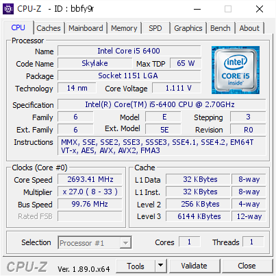 Intel Core i5-6400