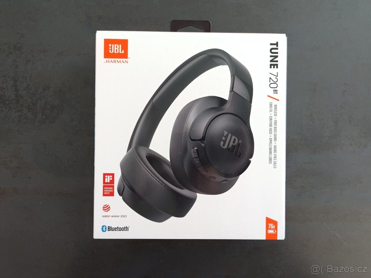 JBL Tune 720BT (černé) – jako nové, stále v záruce