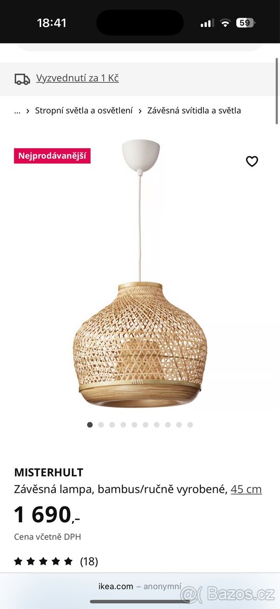 Ikea lustr MISTERHULT