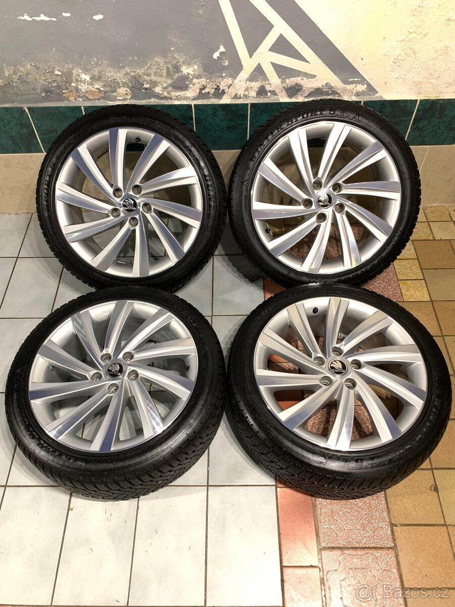 Alu kola Škoda R18 5X112 ZIMNÍ PNEU 225/45 R18 TOP STAV