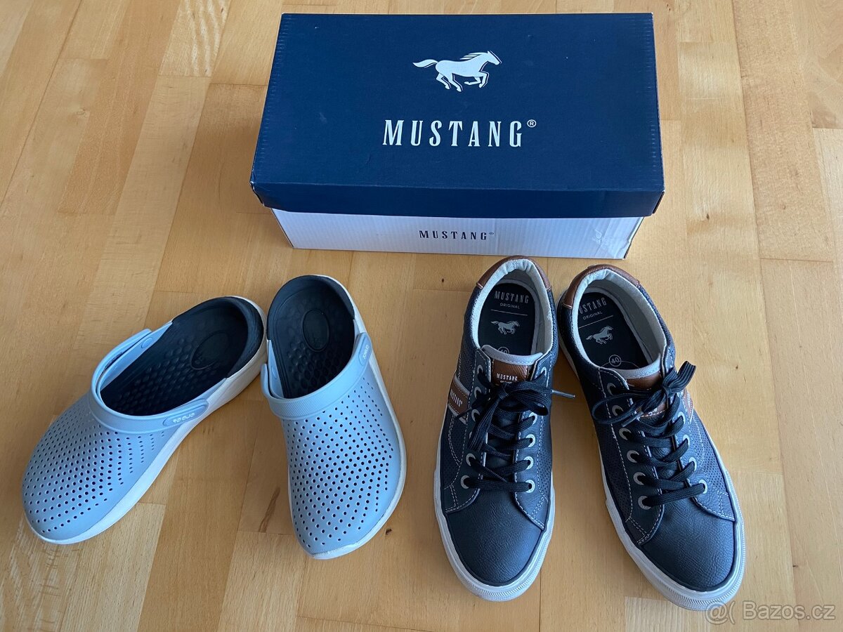 Boty Mustang a Crocs, brusle CCM