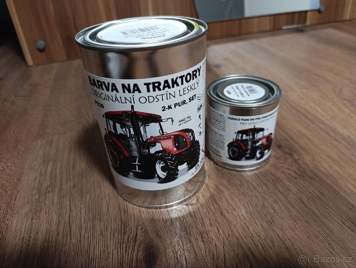 Barvy polyuretan žlutá a oranžová Zetor, modrá Ral 5007