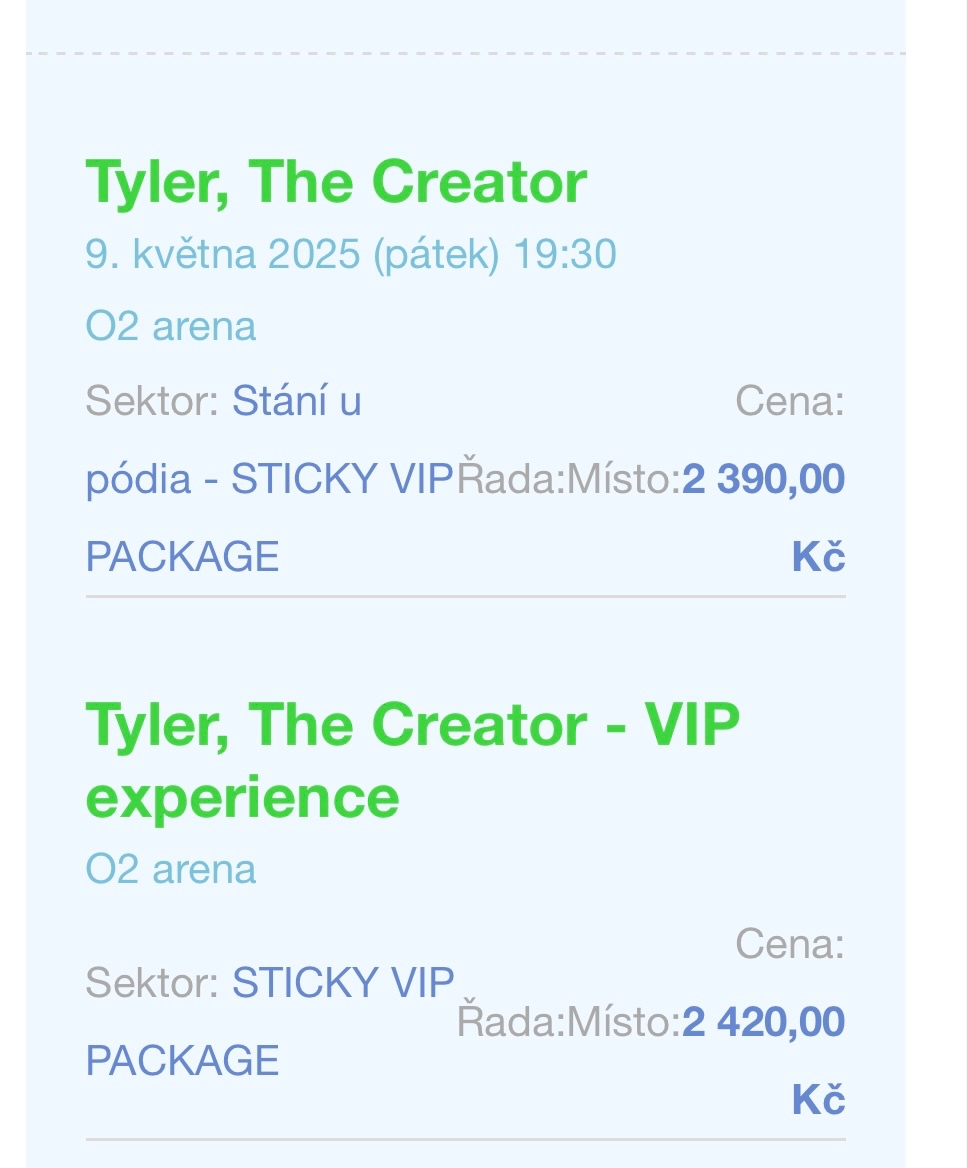 Tyler the Creator - Sticky VIP ticket