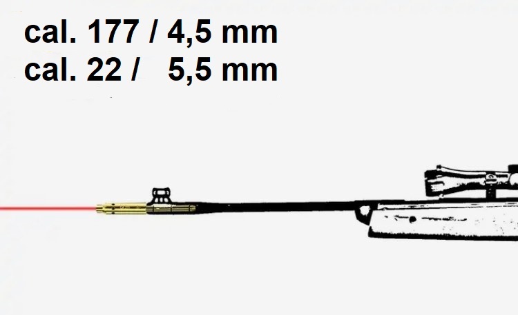 Nastřelovací laser na vzduchovku 4,5mm nebo 5,5mm