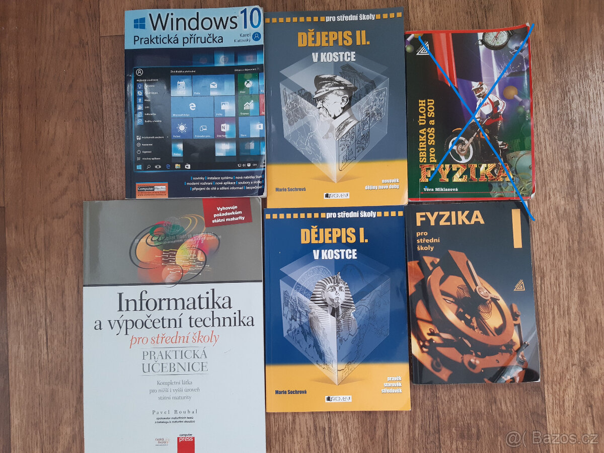 Učebnice pro SŠ-fyzika, dějepis, CH, Informatika, Windows 10