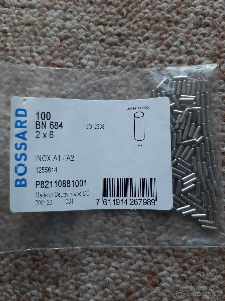 Nerezové válcové kolíky 2-2,5 mm