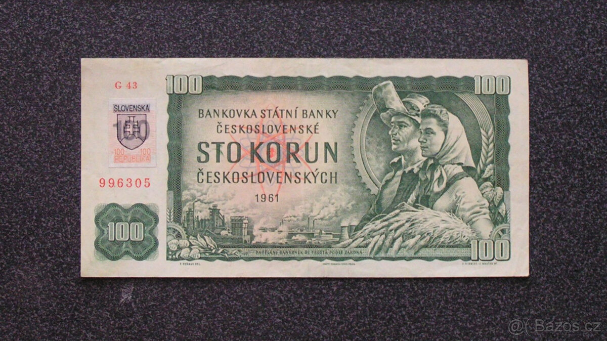 100 Kčs 1961, G43 996305