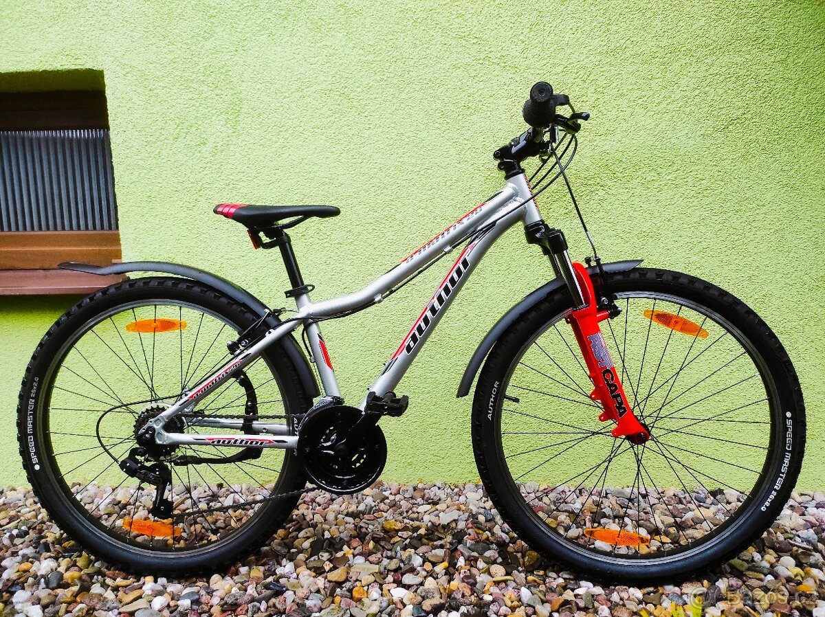 Značkové kolo AuthorA-MATRIX 26"(stříbrná/červená)