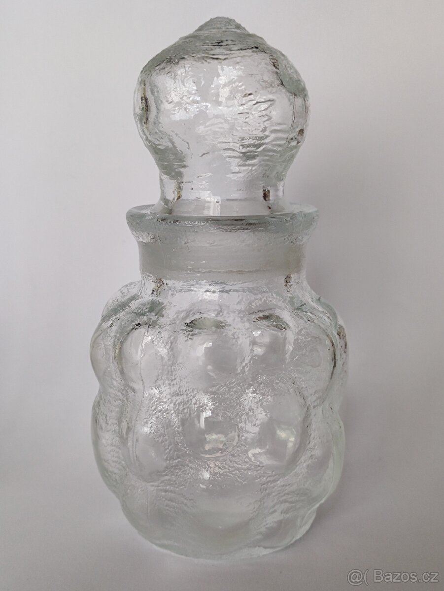 Retro dóza Pavel Pánek, lisované sklo, ČSSR, pošta 79.-